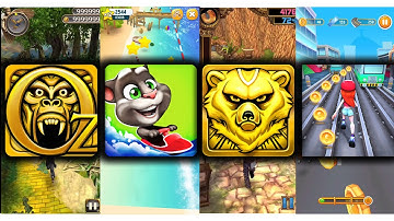 Temple Run Oz Vs Talking Tom Jetski Vs Spirit Run Vs Bus Rush 2