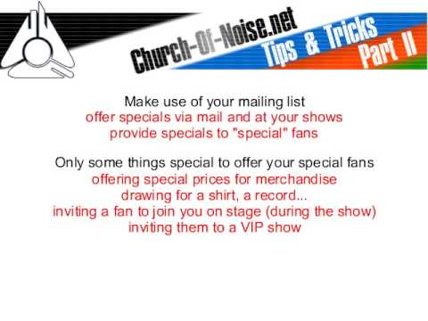 Tips & Tricks Part 2 - Booking Shows Is Marketing ...