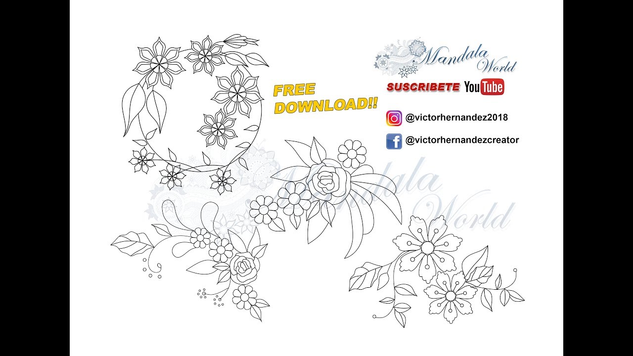 Patrones para Bordar, Flores gratis!! 4k, Embroidery pattern download!! -  YouTube