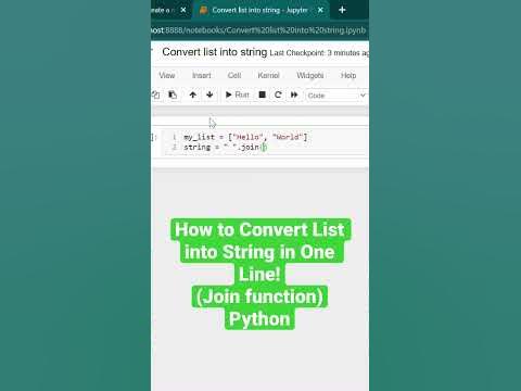 How to Convert List to String in One Line in Python #shorts #python # ...