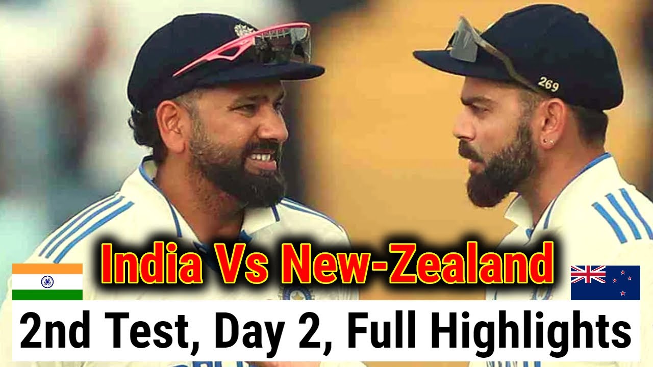 India Vs New Zealand 2nd Test Day 2 FULL Match Highlights • IND VS NZ ...