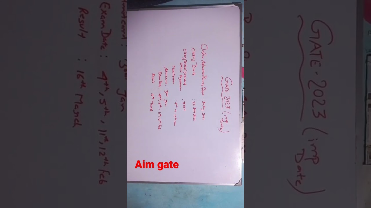 gate 2023 time table