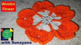 Beautiful Woolen Flower Design ǀǀ Make It Easy With Sunayana