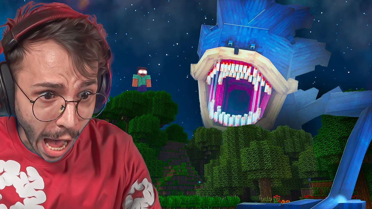 ماين كرافت رعب مع وحش سونيك القديم !!