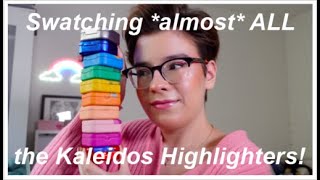 Swatching *almost* ALL of the Kaleidos Space Age Highlighters! // Swatch Party + Comparisons!