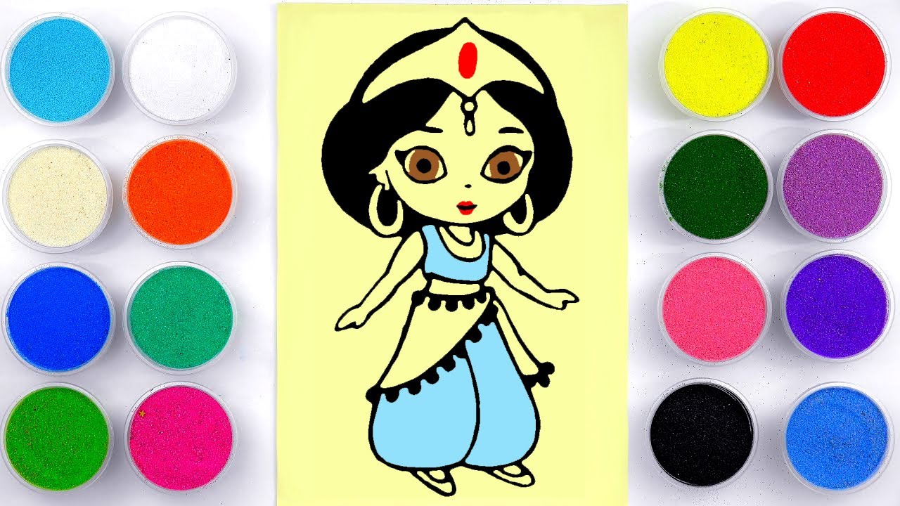Sand painting Jasmine Disney princess from Aladdin