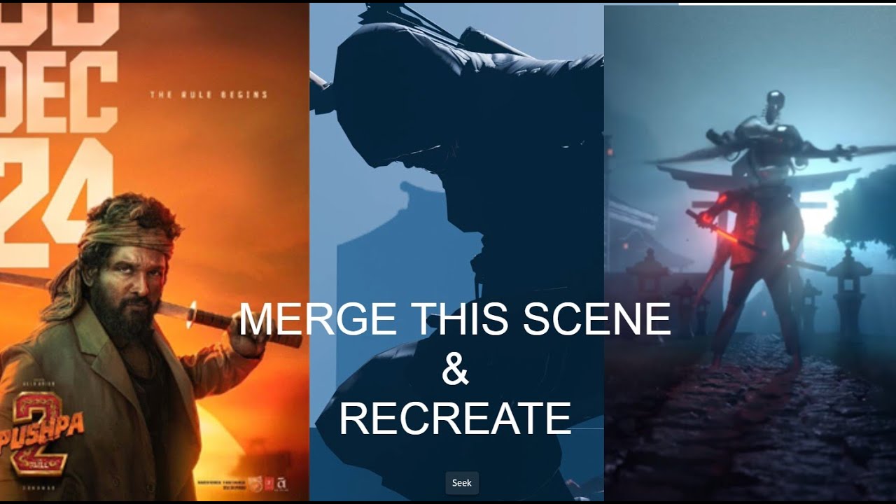 I like pushpa 2 poster and kunwar this scene so i merge it in blender ...