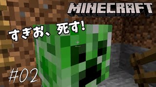 【マインクラフト】#02 　もはや様式美まである　この光景