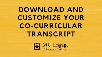 Download and Customize Your Co-Curricular Transcript