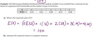 Calculate the expected value of a random variable