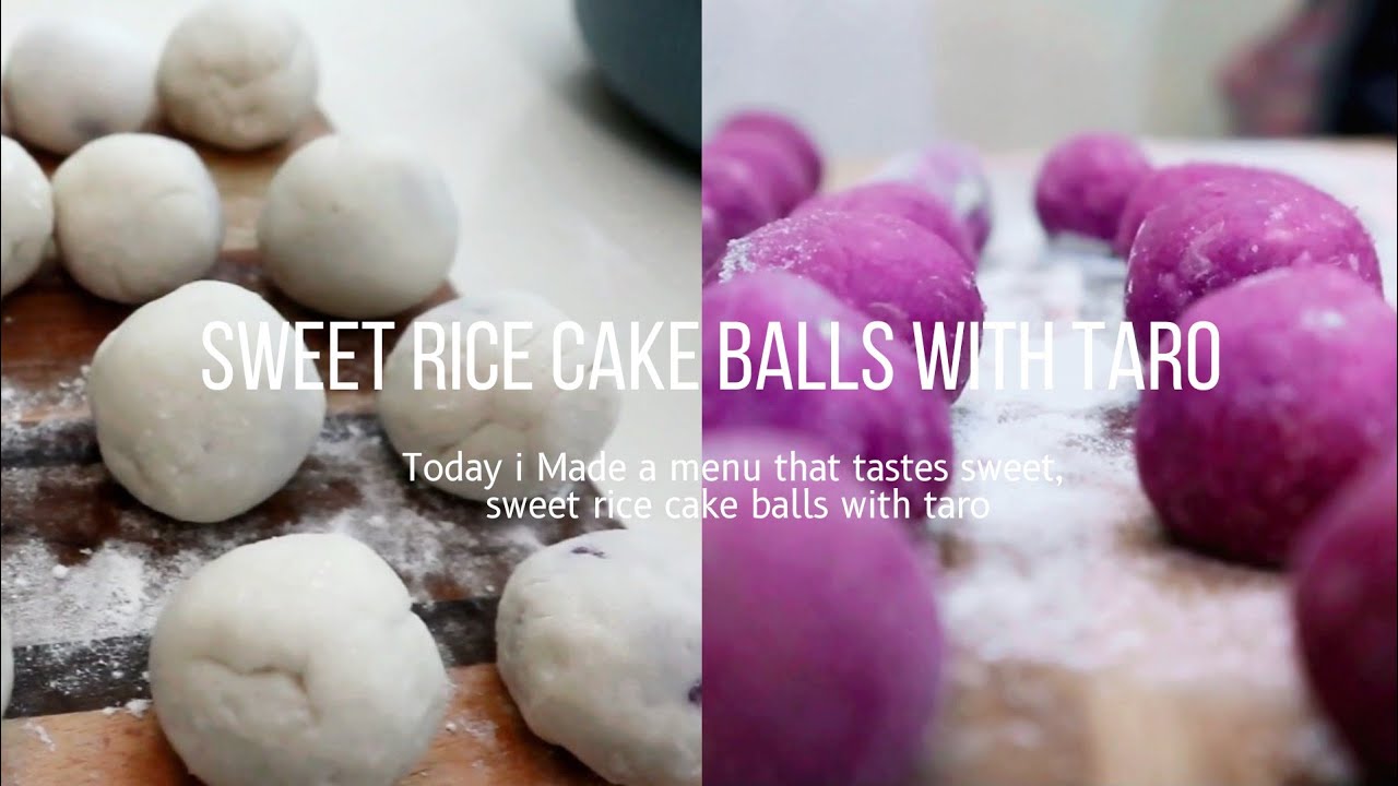 sweet rice cake balls with taro YouTube