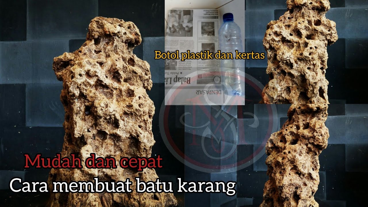 CARA MEMBUAT BATU KARANG UNTUK BONSAI ON THEROCK,DARI BOTOL PLASTIK DAN LIMBAH KERTAS 