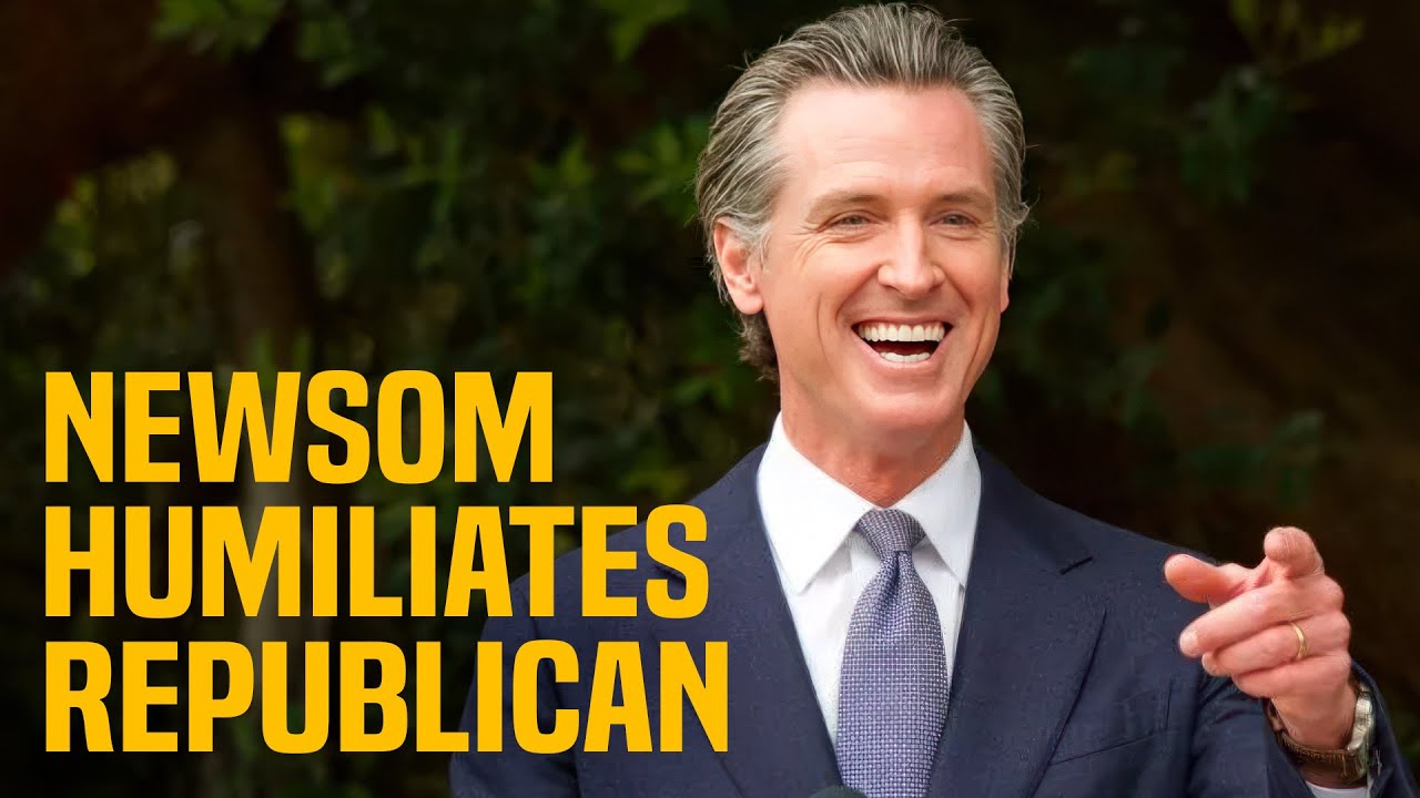 Gavin Newsom stuffs Republican in a locker