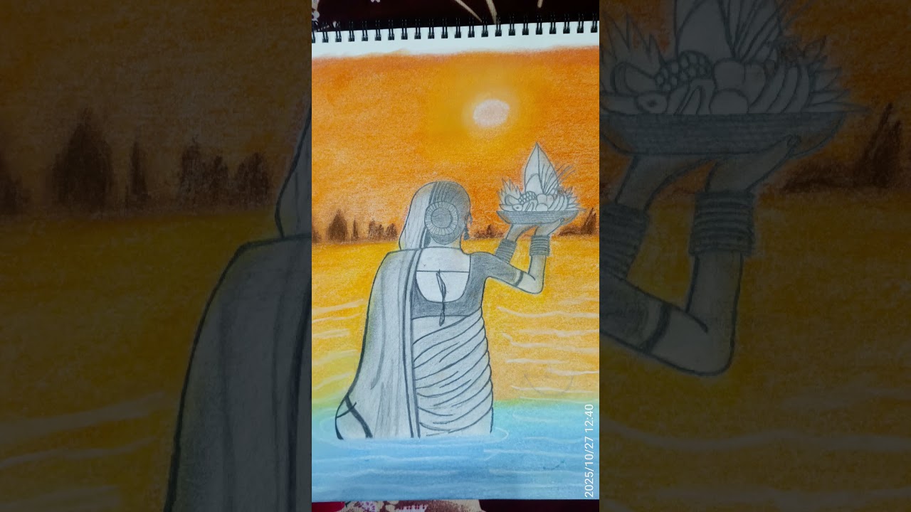 Chhath Puja drawing 