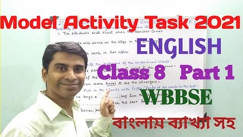 Model Activity Task Class 8 English Part 1 || English Model Activity Task Class 8 Part 1