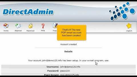 How to set up POP3 email with DirectAdmin