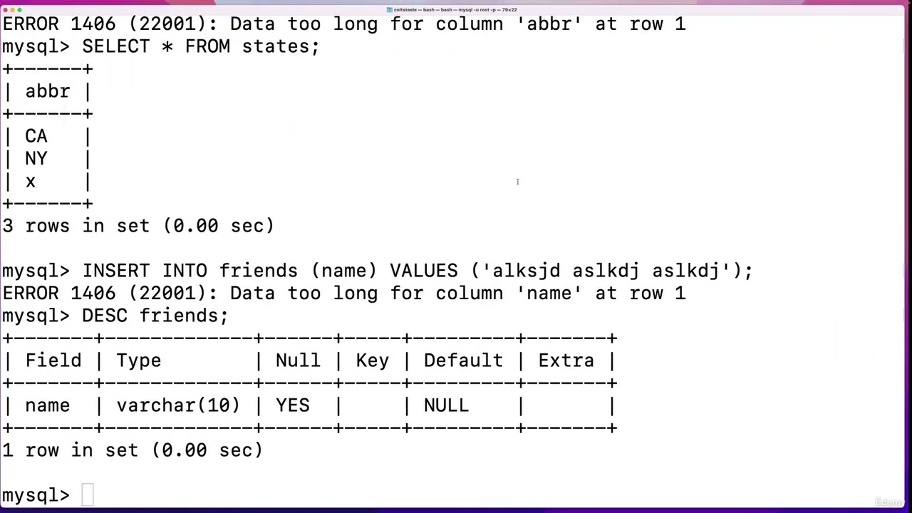 95 - INT, TINYINT, BIGINT, etc