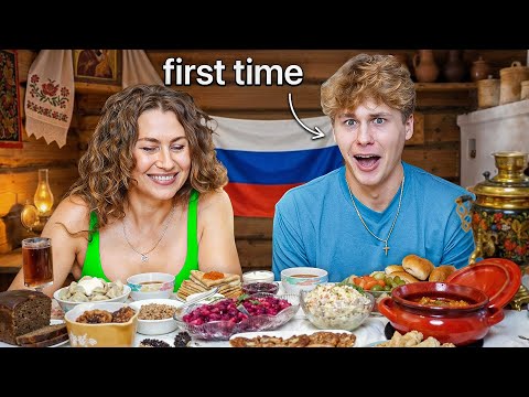 Russian Tries Russian Food For The First Time