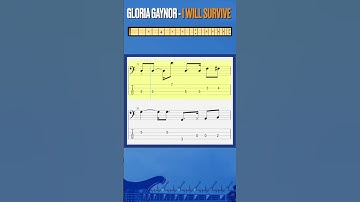 Thumbnail of Gloria Gaynor - I will survive (chorus) #bass #basstab #tabshorts #bassist #sheetmusic #tabs