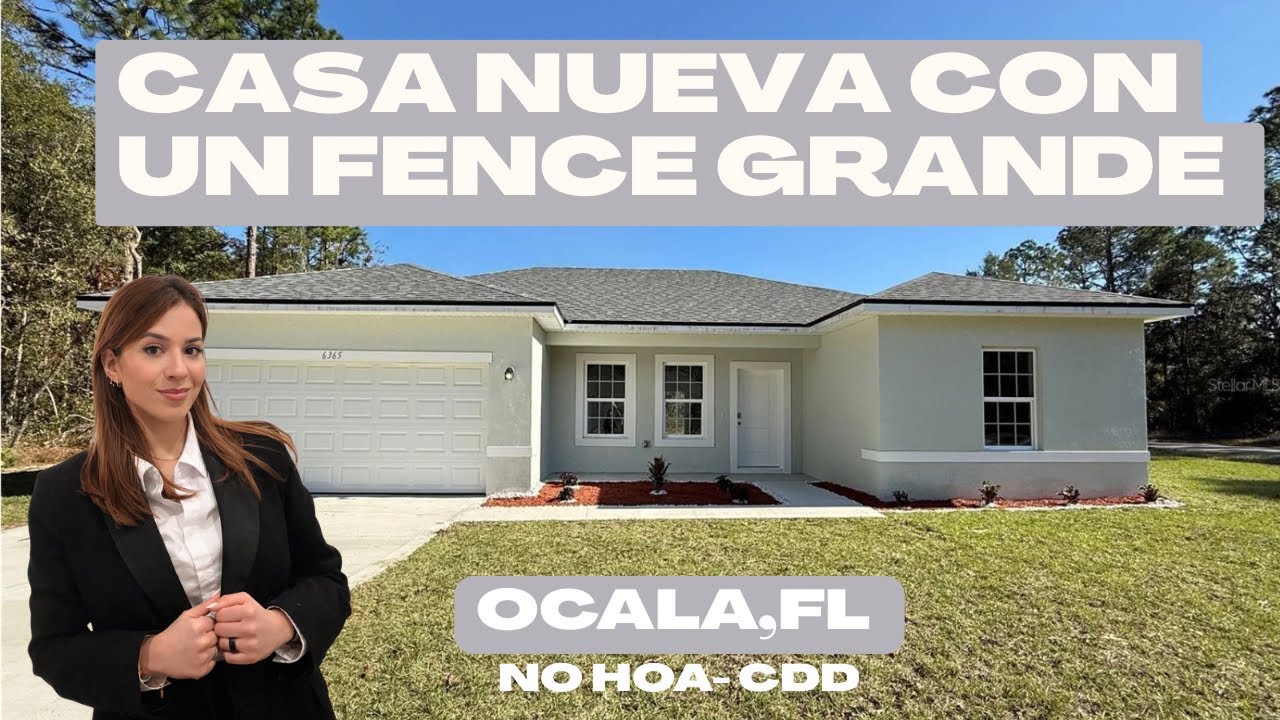  La Casa Perfecta en Ocala: 4H 2B con Patio Gigante Cercado | ¡Listo para Mudarte! 🏡