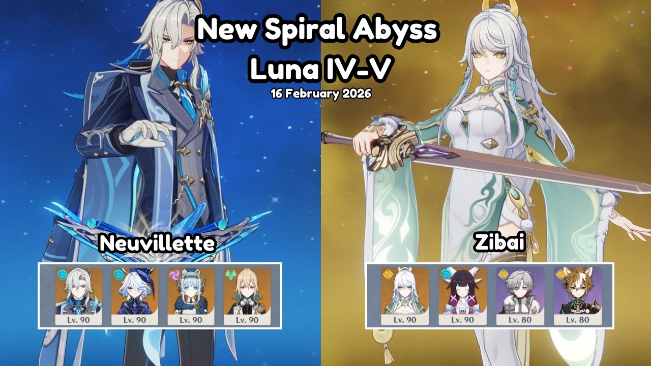 Новая Спиральная Бездна Луна 4 (6.4) Невиллетт C1 и Зибай C0 - Genshin Impact