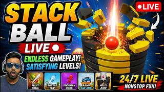 Stack Ball LIVE|Endless Gameplay|Satisfyin Level|24/7Live #StackBall #GameplayLive #Trending #Shorts