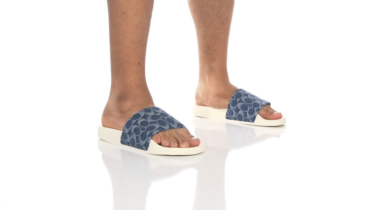coach denim slides