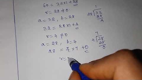 If d is the HCF of 32 and 60,then find the value of x and y satisfying d=32x+60y
