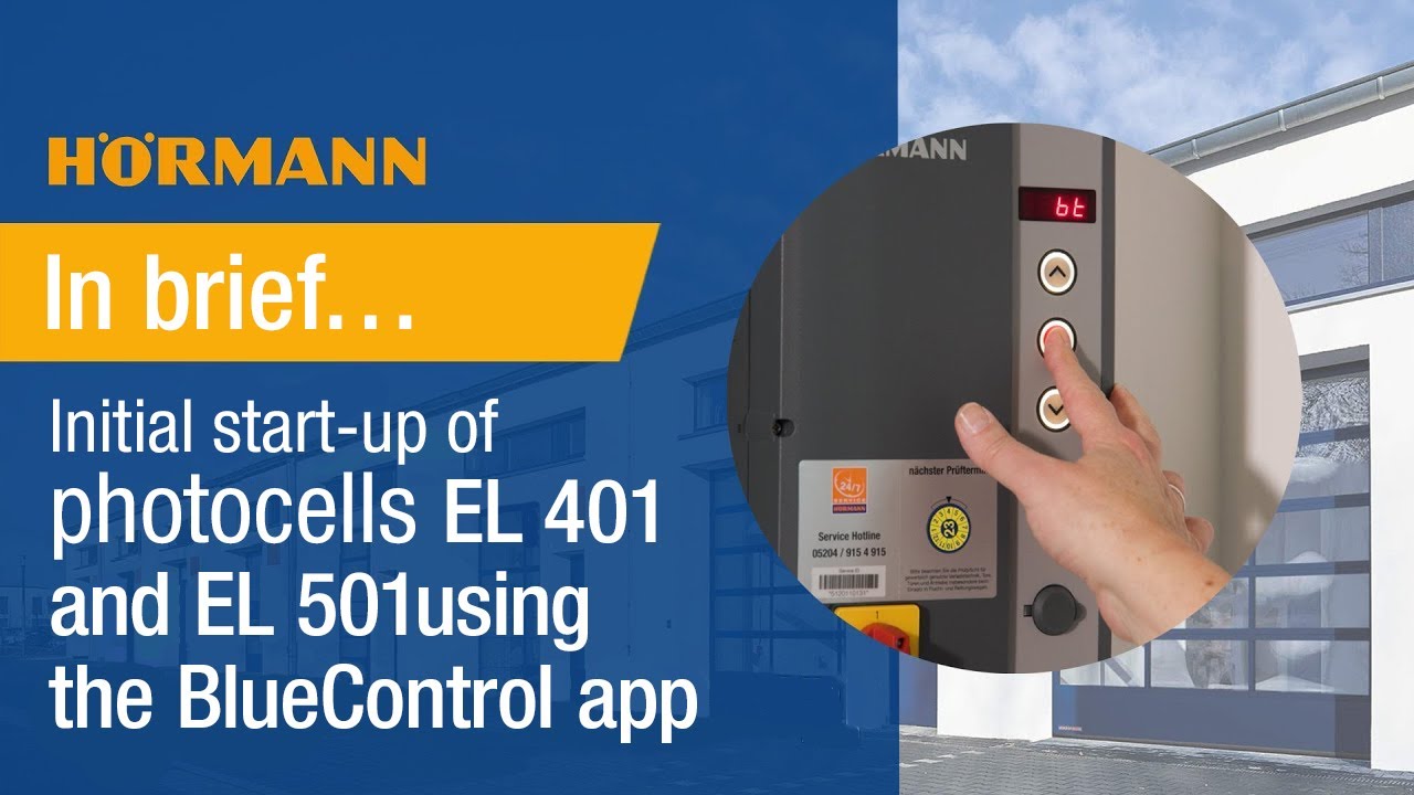 Initial start-up of photocells EL 401 and EL 501 using the BlueControl ...