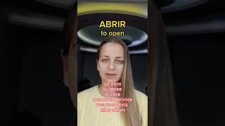 Present tense Spanish verb ABRIR - to open