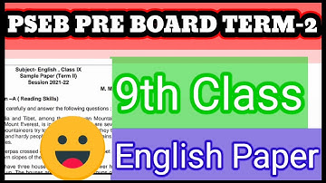 9th Class PSEB Term-2 Pre Board English Paper 2022 By Vinay Kumar