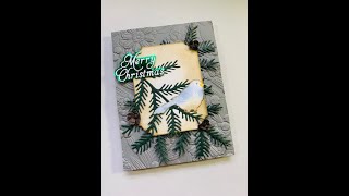 Spellbinders Hemlock, Cones & Chickadee, Notched Corner Florals & Snow Garden Sentiments Hot Foil