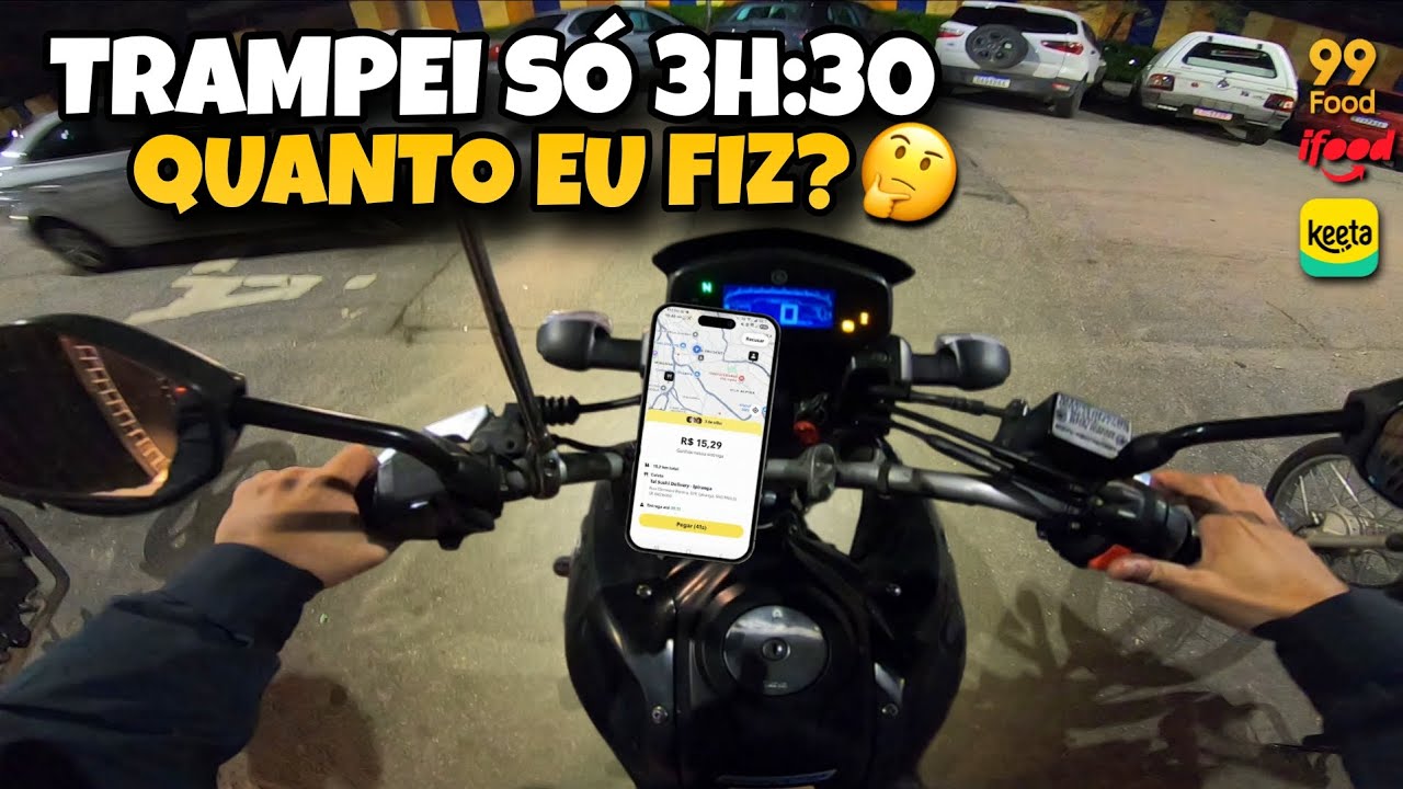 TRAMPEI APENAS 3H30 NAS ENTREGAS 💸 — QUANTO GANHEI? — KEETA, IFOOD E 99FOOD