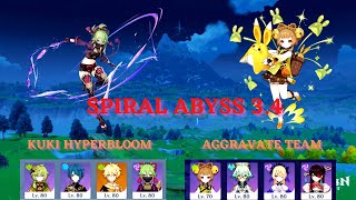 Spiral Abyss 3.4 4 Star Only Dmc Kuki Hyperbloom - Aggravate Team Genshin Impact