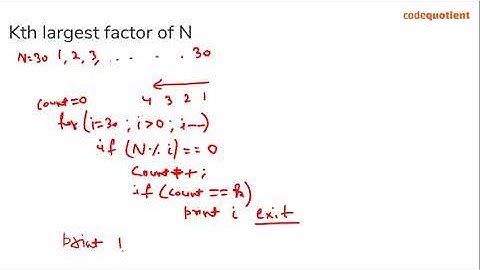 Kth Largest Factor of N | TCS Codevita Questions And Answers