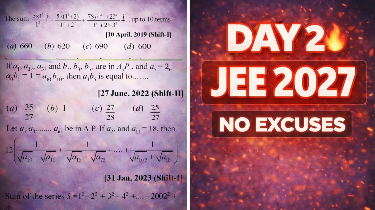 Day 2 of JEE 2027 Preparation | No Excuses, Only Study 💪