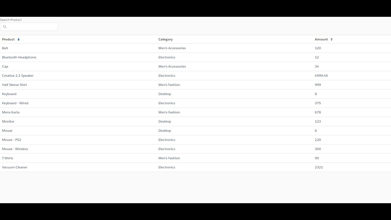 Lightning Component with Custom Search and Sorting - YouTube