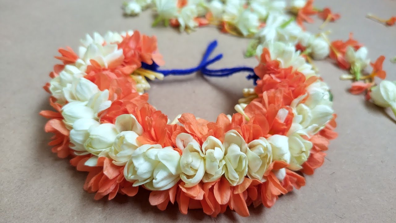 Very Very EASY To Tie Jasmine Flowers and Kanakabara flowers 