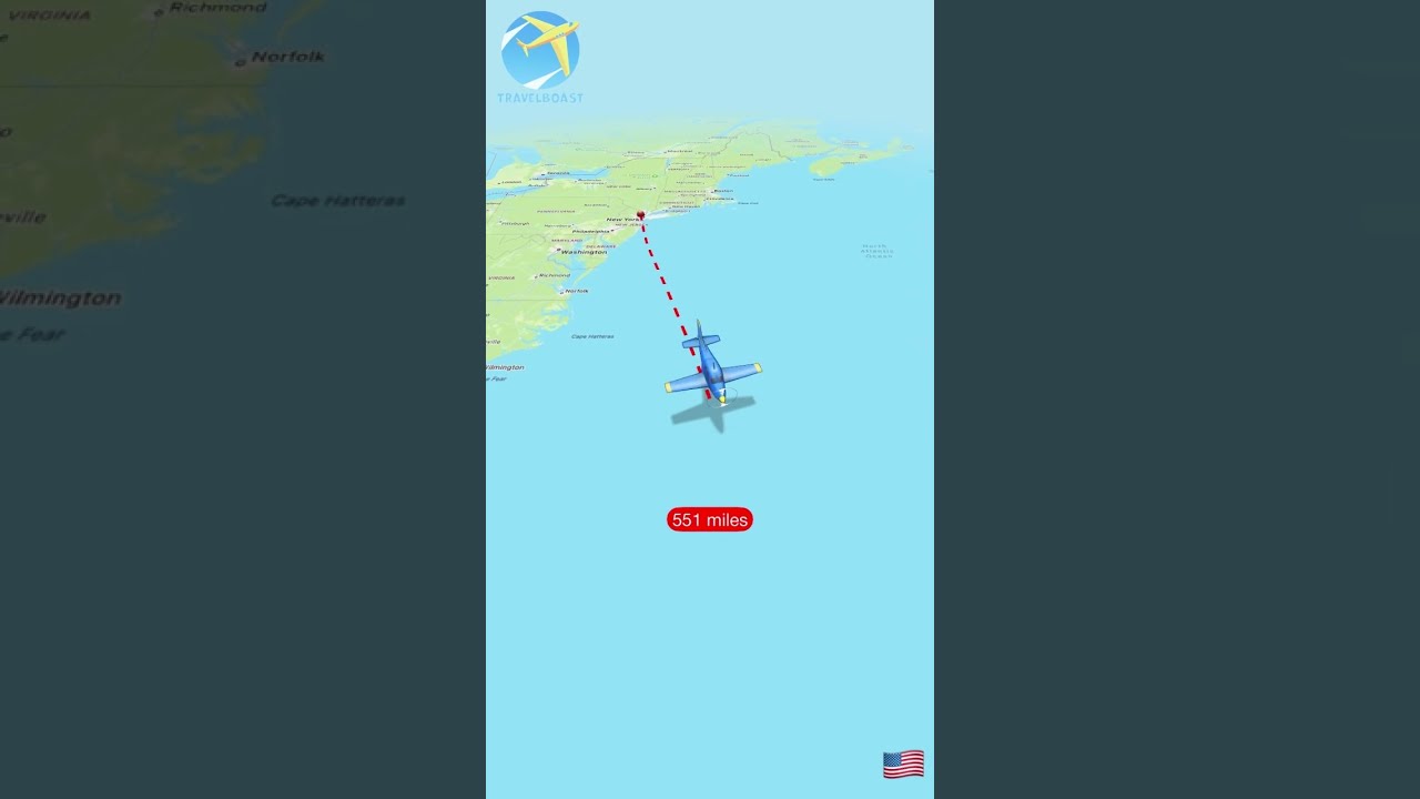 Distance Flying Between New York and Santo Domingo