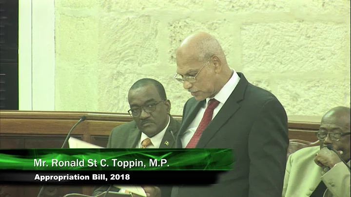 Ronald Toppin debates on the Appropriation Bill, 2...