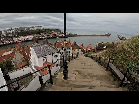 Walking down the 199 steps from Whitby Abbey. - YouTube