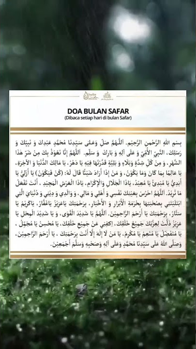 Doa yang di anjirkan di Bulan Safar || #shorts #storywa #doa