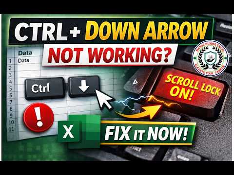 CTRL + Down Arrow Not Working in Excel? (Scroll Lock Issue FIX!) | Easy Solution ⚡