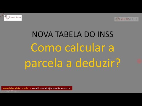 Cálculo da parcela a deduzir da tabela do INSS