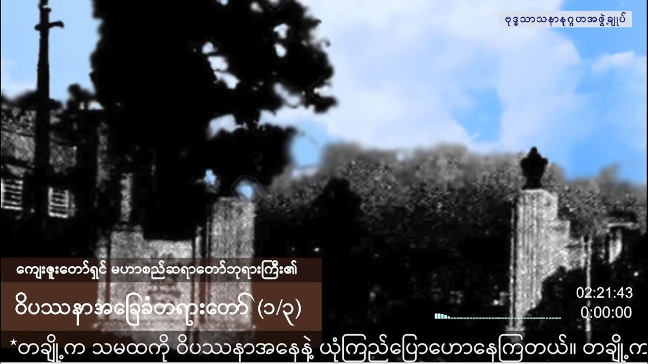 ဝိပဿနာအခြေခံ တရားတော် နှင့် ဝိပဿနာလုပ်ငန်းစဉ်တရားတော်