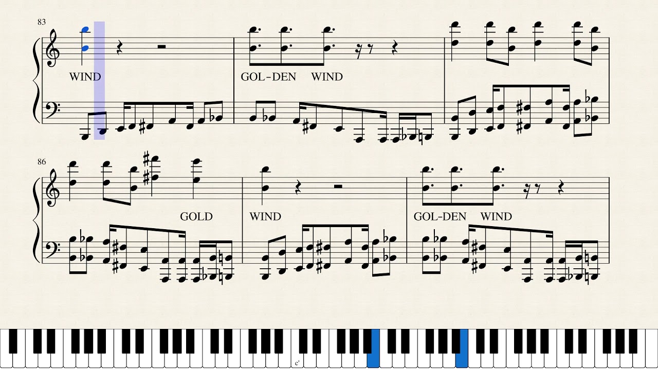 Il Vento D Oro Golden Wind Piano Arrangement Youtube - il vento d'oro piano roblox