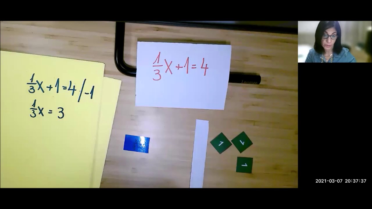 משוואות עם שברים לכיתה ז' - המחשה ויזואלית, מדריכה: איילת קריספין