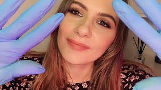ASMR Latex Glove Face Touching, Spit Painting, Unintelligible Whispering