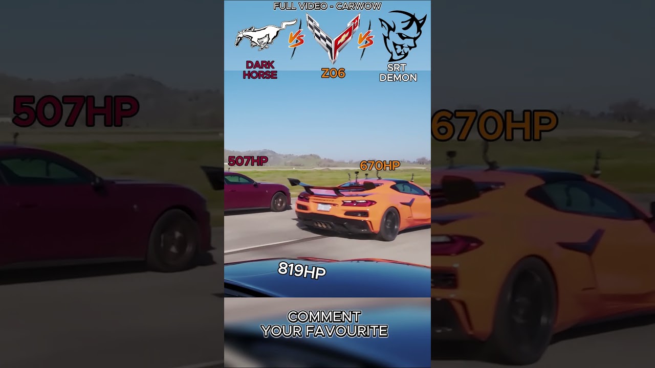 Z06 vs Dark Horse vs Demon – American V8 WAR! 🇺🇸🔥