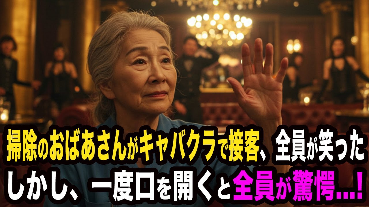 皿洗いのおばあさんがキャバクラで接客する、皆が嘲笑した。しかし、一度口を開くと全員が驚愕…!